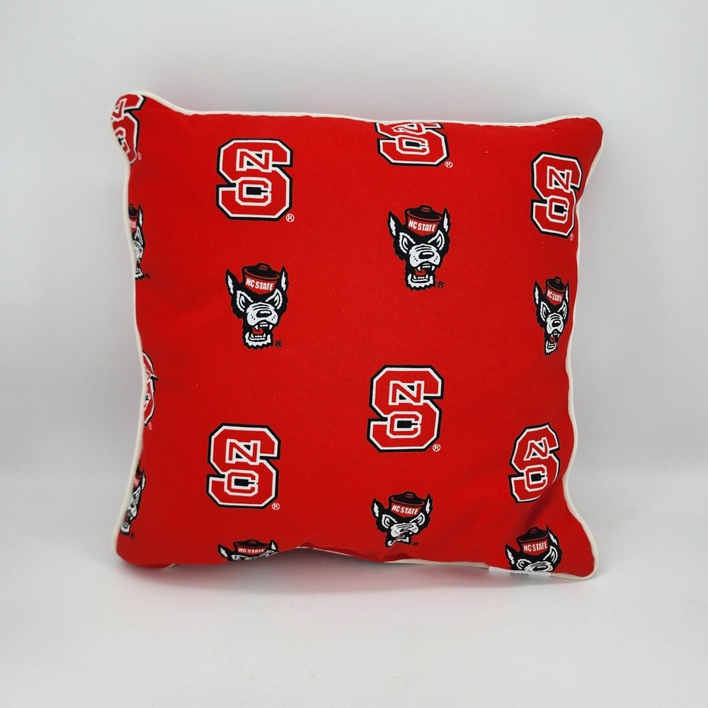 College Covers NC State Wolfpack Throw Pillow OS Red Logo Tuffy Mascot Decor